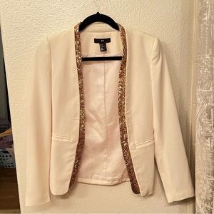H&M Cream Gold Glitter Blazer